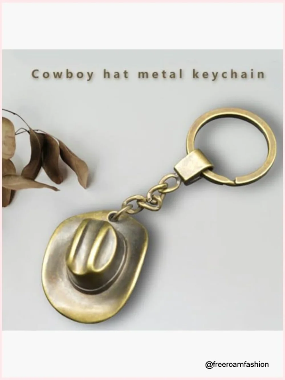 Cowboy Hat Metal Keychain Key Ring for Purse Backpack Car Decoration